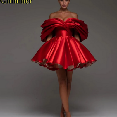 Pleated ball gown style corset cocktail dress for women