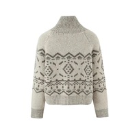 Retro lazy high-end jacquard loose pullover sweater - Thumbnail 1