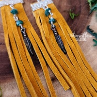 Yellow Deer Tan Earrings - Thumbnail 2