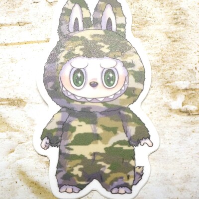 Camo lafufu sticker - Thumbnail 1