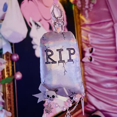Tombstone bag charm