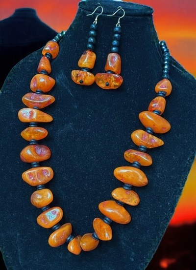 Tangerine Dream Necklace & Earrings Set 