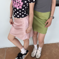 Satin-feel skirt - Thumbnail 5
