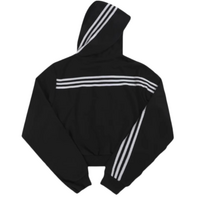 BLACK STRIPED FULL ZIP HOODIE - Thumbnail 3