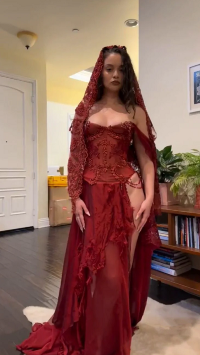 Off Shoulder Burgudny Long Prom Dress Lace Evening Party Dress 