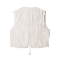 Fashionable and casual sleeveless versatile floral embroidered vest - Thumbnail 1