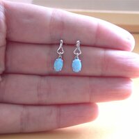BOXED GIFT SET/Sterling Silver Blue Opal Necklace/Blue Opal Jewellery/Opal Jewelry/Gemstone Necklace/October Birthstone/October Birthday/Neckl - Thumbnail 5