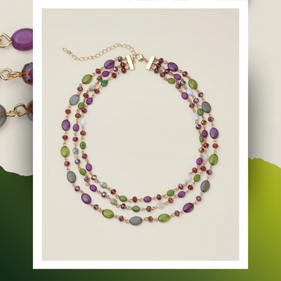 Vine & olive layered necklace