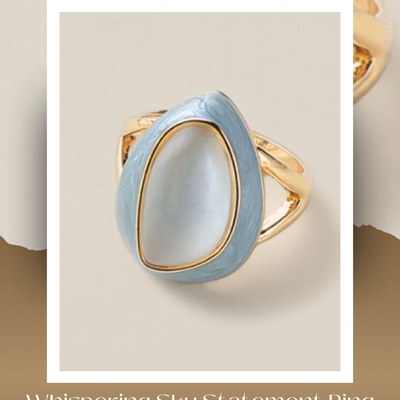 Whispering sky statement ring