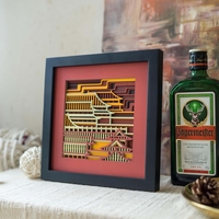 STEREOWOOD China Multi-Layer Wooden Wall Art, Creative Gifts, Laser Cut - Thumbnail 4