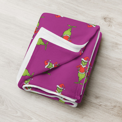 The grinch purple throw blanket