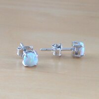 BOXED GIFT SET/Sterling Silver White Opal Sun Pendant & Chain/Silver Opal Necklace UK/Opal Jewellery/Opal Jewelry/October Birthstone/UK - Thumbnail 5