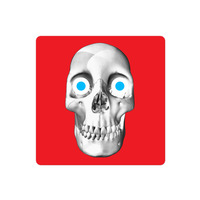 Red Skeleton Vinyl Sticker - Thumbnail 1