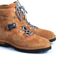 Crafted Leather Classic Men Brown Suede Leather Vibram Sole Ankle Dress Boot - Thumbnail 1