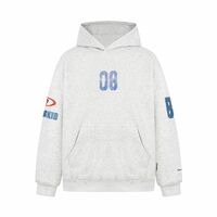 American retro distressed print hooded sweatshirt - Thumbnail 5