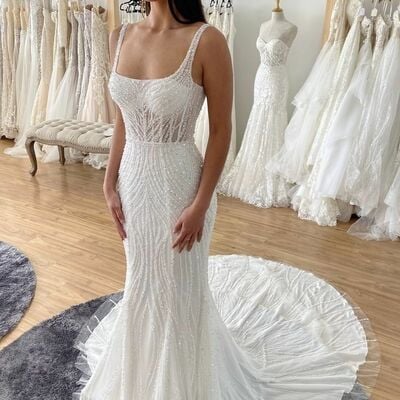 Elegant wedding dress, ball gown sequins bridal dress bridal gown