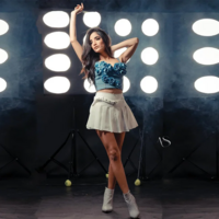 High-End Denim Bustier Crop Top with 3D Flower Appliqués - Thumbnail 2