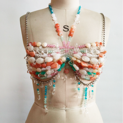 Tassel bra beach vacation music festival party with chest chain