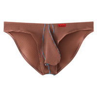 5PK Wholesale multi-color Men's sexy underwear waffle grooved quick-drying pouch briefs innerwear 2024-9 - Thumbnail 1