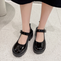 Black Ankle Buckle Platform Pumps - Thumbnail 1