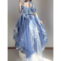 Blue Kawaii Sweet Puffy Party Princess Dress - Thumbnail 3