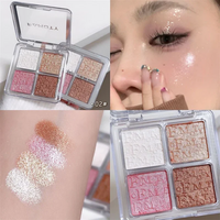 4 Colors Diamond Highlighter Powder Palette Glitter Face Contour Brighten Makeup - Thumbnail 3