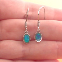 BOXED GIFT/Sterling Silver Blue Opal Drop Earrings/Opal Earrings/Dangly Earrings/Opal Jewellery/Opal Jewelry/Earrings/UK - Thumbnail 3