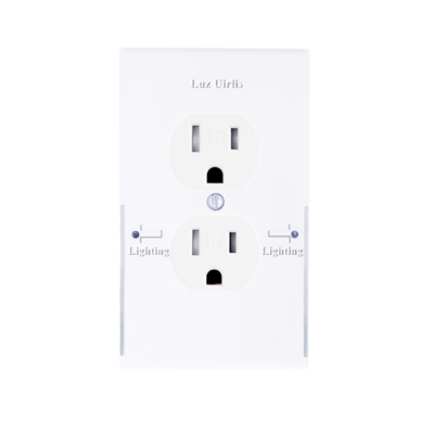 2pack wall outlet plate led night light, illuminated plug cover with sensor inductive guidelight easy snap on no wire or battery needed