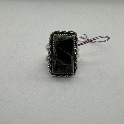 Blackjack turquoise split shank adjustable band ring 