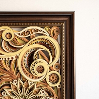 STEREOWOOD Girl Amongst Flow Multi-Layer Wall Art, Large Geometric Wood Wall Art - Thumbnail 3