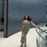 Mint Leopard Maxi Dress - Thumbnail 1