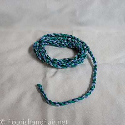 Multi-color cording - teal/green/blue