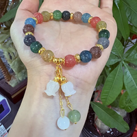  Natural Stone Bracelet Elegant Lily of The Valley Flower - Thumbnail 1