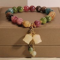  Natural Stone Bracelet Elegant Lily of The Valley Flower - Thumbnail 7
