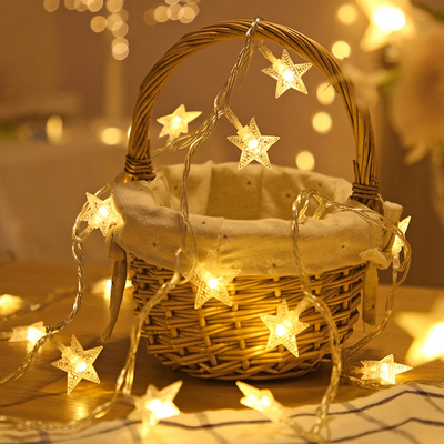Led star fairy lights outdoor chain lights garland bulb string lights 