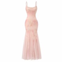 Mesh splicing suspender dress seaside holiday temperament hip long skirt - Thumbnail 2