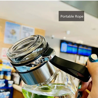2L Large Capacity Glass Water Bottle Transparent Milk Juice Cup for Tour Outdoor - Thumbnail 6