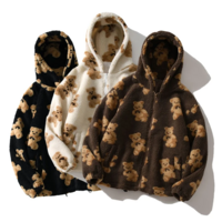 Cute Oversized Harajuku Heart-Shaped Print Plush Jacket Women - Thumbnail 8