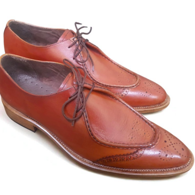Crafted leather classic men brown leather formal oxford lace up dress shoes