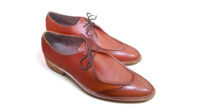 Crafted Leather Classic Men Brown Leather Formal Oxford Lace up Dress Shoes