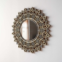 STEREOWOOD Decorative Wall Mirror, Handcrafted Laser-Cut Layered Wood Art, Home Decor for Modern Zen Interiors - Thumbnail 2