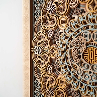 Eightfold Fortune Mandala: Layered Wood Art of Abundance - Thumbnail 8