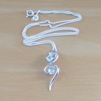 Sterling Silver Blue Topaz Pendant & 18" Silver Chain/Sterling Silver Topaz Necklace/Topaz Jewellery/Topaz Jewelry/November Birthstone/UK - Thumbnail 5