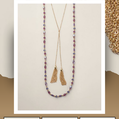 Purple twilight tassel necklace