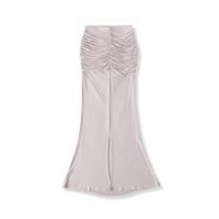 Sexy pure desire hip-wrapped pleated fishtail maxi skirt - Thumbnail 2