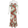 Fashionable printed slim sexy one-shoulder dress-3