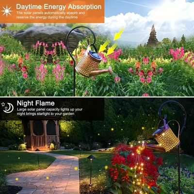 Solar watering can light outdoor waterproof shower light led fairy