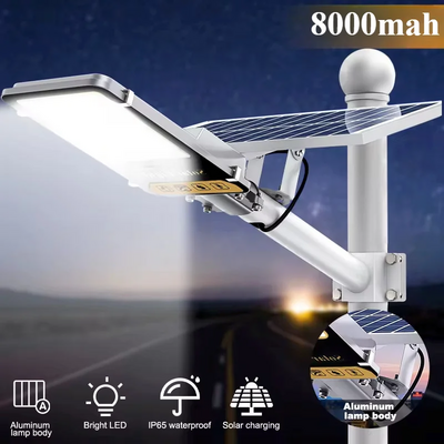 Aluminum 8000mah high power solar light outdoor solar street light waterproof 