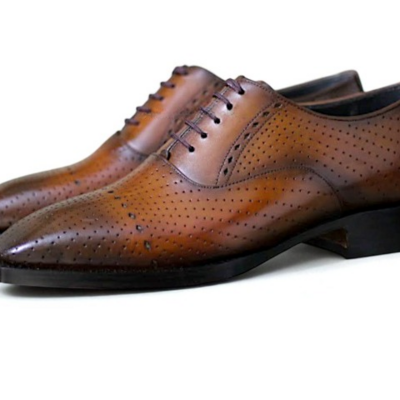 Crafted leather classic men brown leather dress shoes