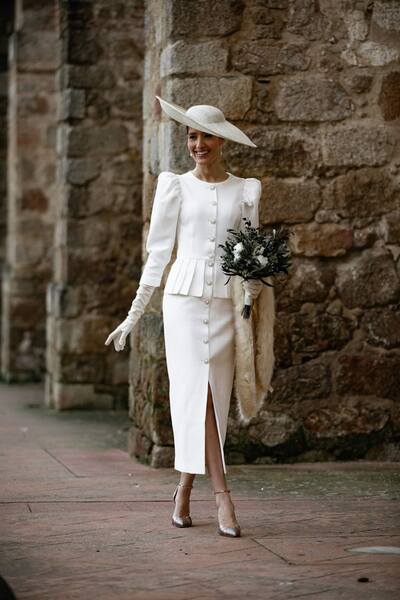 Elegant Wedding Dress, Tea-length Bridal Dress Bridal Gown
